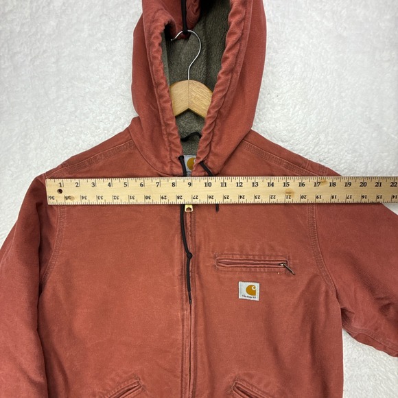 Carhartt Sierra Jacket Sherpa Lined Womens Large WJ141‎ VRS Vintage Rose Red - Picture 8 of 12